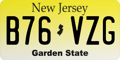 NJ license plate B76VZG