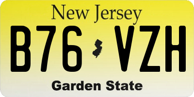 NJ license plate B76VZH