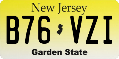 NJ license plate B76VZI