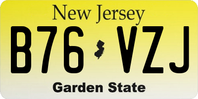 NJ license plate B76VZJ