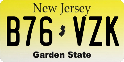 NJ license plate B76VZK