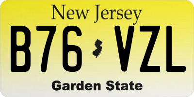 NJ license plate B76VZL