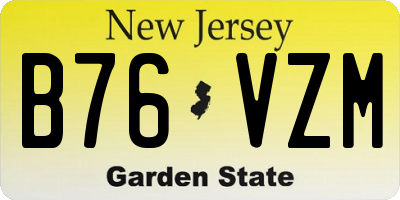 NJ license plate B76VZM