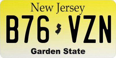 NJ license plate B76VZN