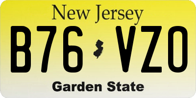 NJ license plate B76VZO
