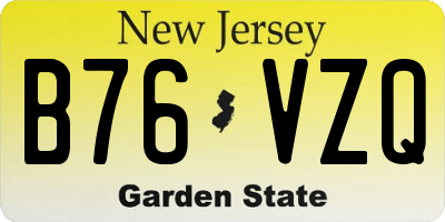 NJ license plate B76VZQ