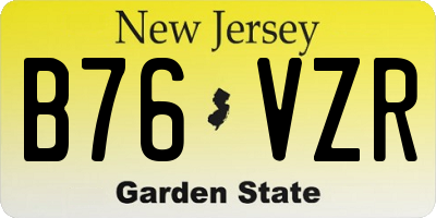 NJ license plate B76VZR
