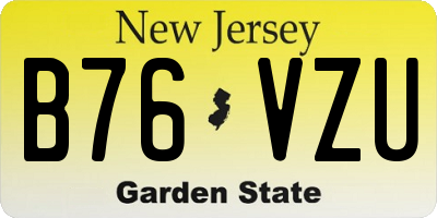 NJ license plate B76VZU