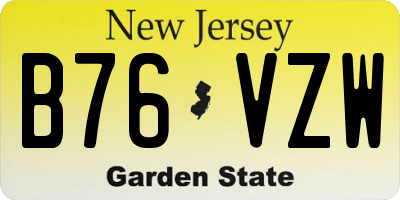 NJ license plate B76VZW