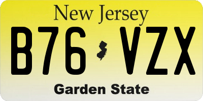 NJ license plate B76VZX