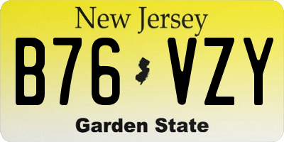 NJ license plate B76VZY