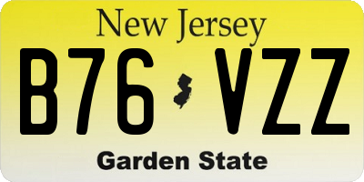 NJ license plate B76VZZ