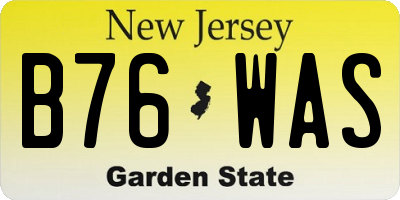 NJ license plate B76WAS
