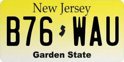 NJ license plate B76WAU