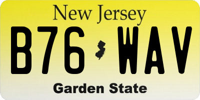 NJ license plate B76WAV