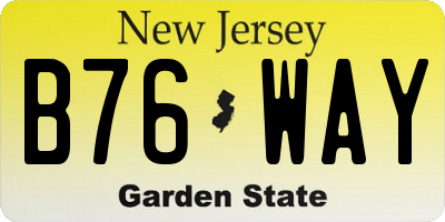 NJ license plate B76WAY