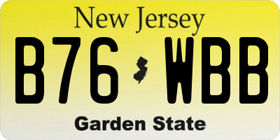 NJ license plate B76WBB