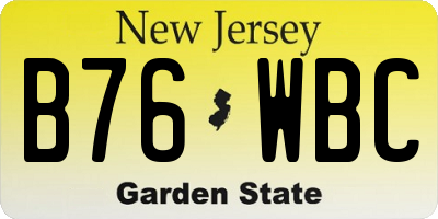 NJ license plate B76WBC