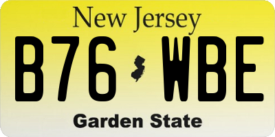 NJ license plate B76WBE