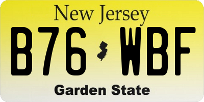 NJ license plate B76WBF