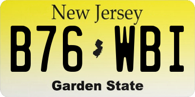 NJ license plate B76WBI