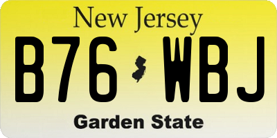 NJ license plate B76WBJ