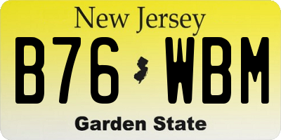 NJ license plate B76WBM