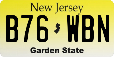 NJ license plate B76WBN
