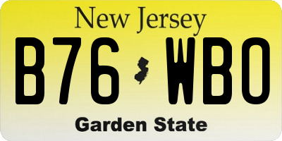 NJ license plate B76WBO