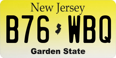 NJ license plate B76WBQ