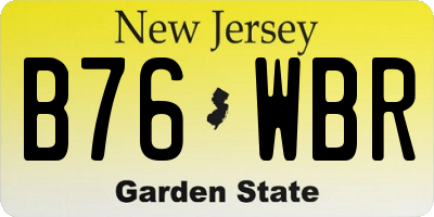 NJ license plate B76WBR