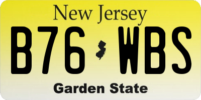 NJ license plate B76WBS