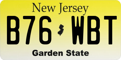 NJ license plate B76WBT
