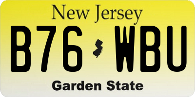 NJ license plate B76WBU