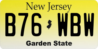 NJ license plate B76WBW