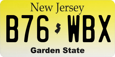 NJ license plate B76WBX