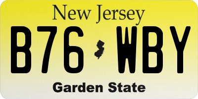 NJ license plate B76WBY