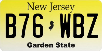 NJ license plate B76WBZ