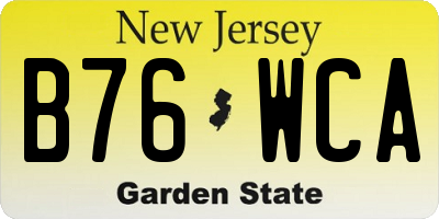 NJ license plate B76WCA