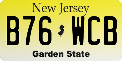 NJ license plate B76WCB