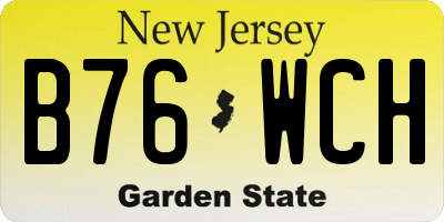 NJ license plate B76WCH