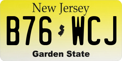 NJ license plate B76WCJ