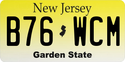 NJ license plate B76WCM