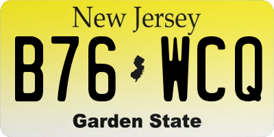 NJ license plate B76WCQ