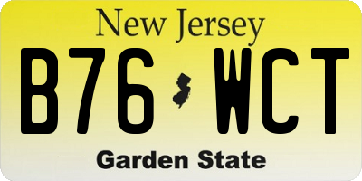 NJ license plate B76WCT