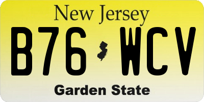 NJ license plate B76WCV