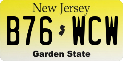 NJ license plate B76WCW