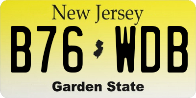 NJ license plate B76WDB