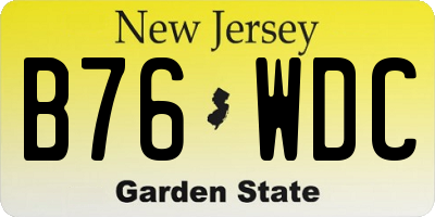 NJ license plate B76WDC