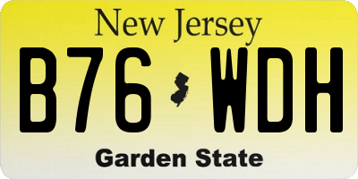 NJ license plate B76WDH